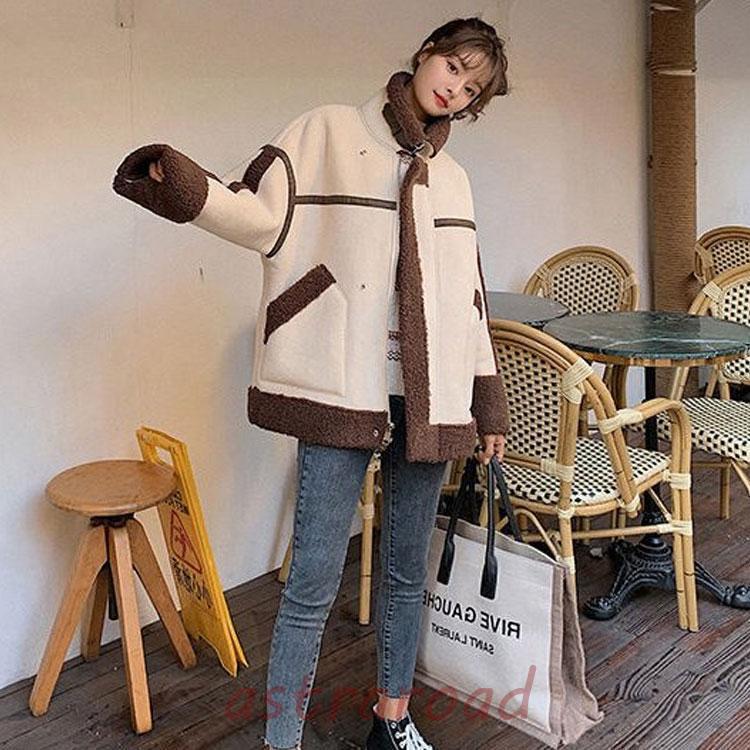 秋冬 革ジャン レディース レザージャケット 裏起毛 アウター ムートン