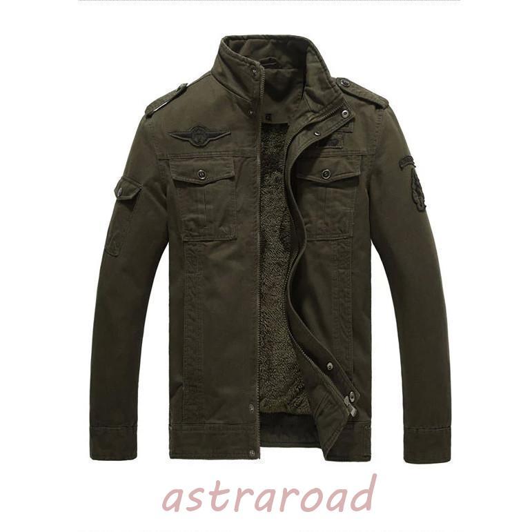 ミリタリージャケット メンズ 裏起毛 ジャケット アウター ポア