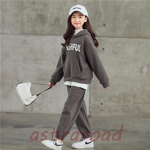 子供服 女の子 秋 冬 冬服 厚手 ジュニア パーカー パンツ スポーツ