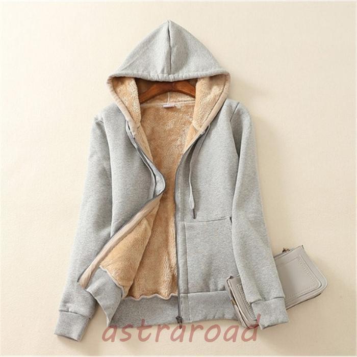   裏ボア厚手 ジップアップパーカー ☆美品☆ ファーパーカー レディース ジップパーカー 厚手 無地 裏起毛 裏ボア