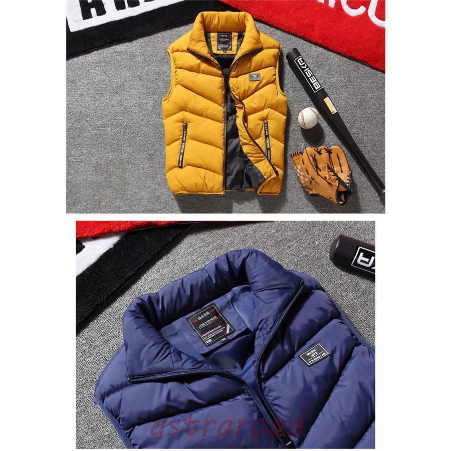 ベスト メンズ 中綿ベスト ダウンベスト スタンドカラー ダウンコート
