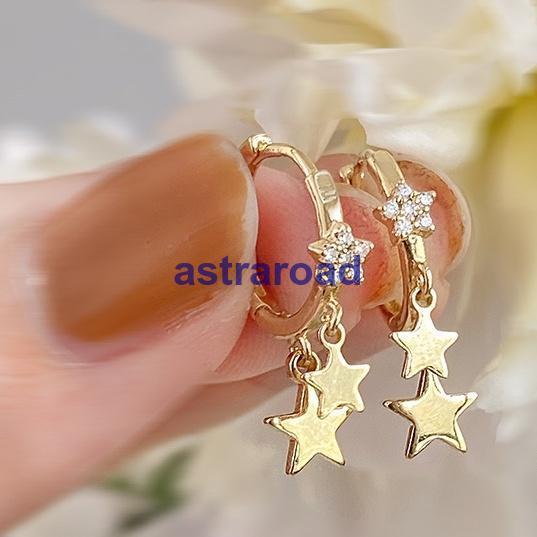 ピアス フープピアス レディース 女性 アクセサリー スター 星 ライン