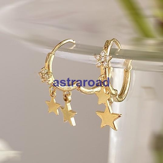 ピアス フープピアス レディース 女性 アクセサリー スター 星 ライン