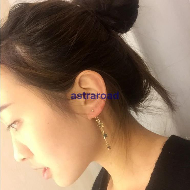 ピアス アクセサリー レディース スタッドピアス スター 星型 チェーン 