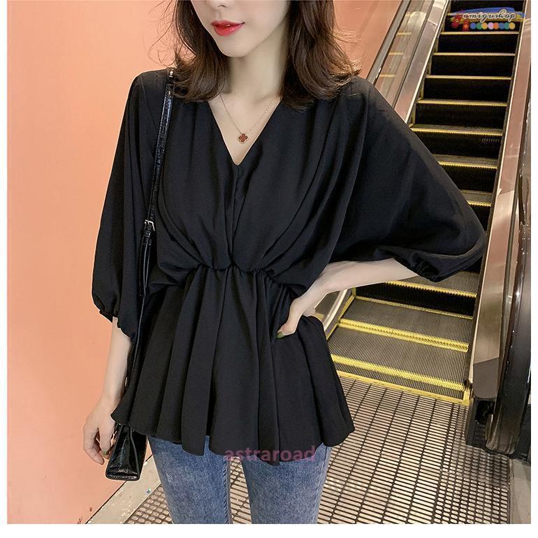 レディース　チュニック  トップス　新品 チュニック レディース 春 夏 春夏 トップス 白 黒 七分袖 ブラウス 7