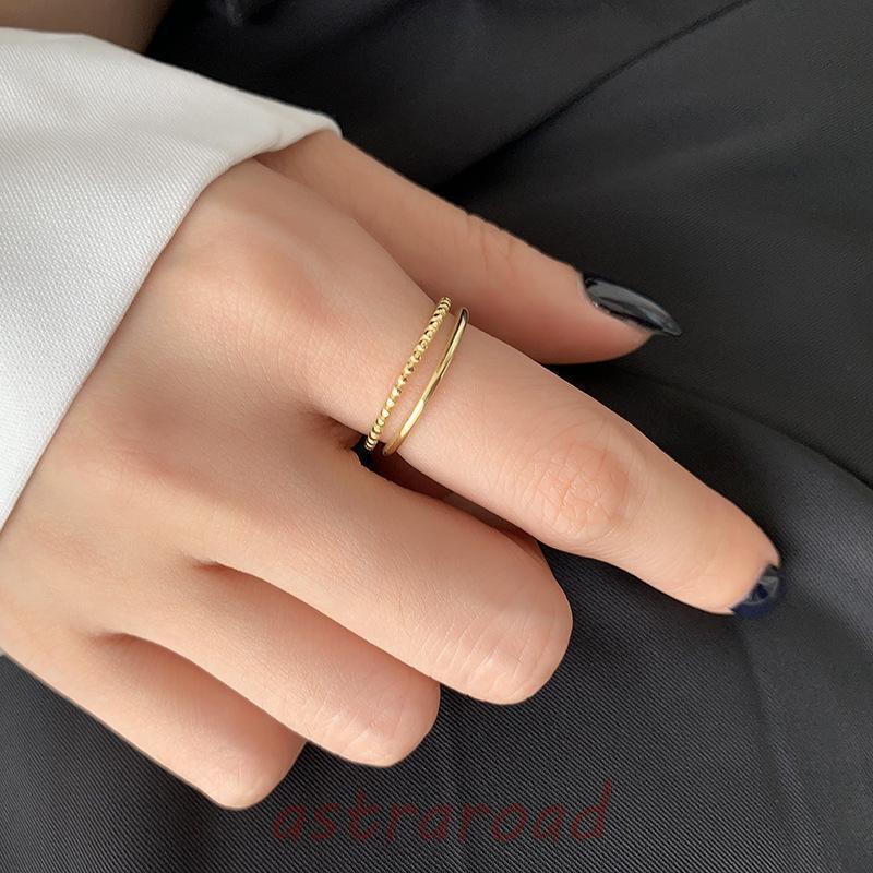 リング 指輪 ダブル ひねり フリーサイズ 重ね付け シルバー925 金属