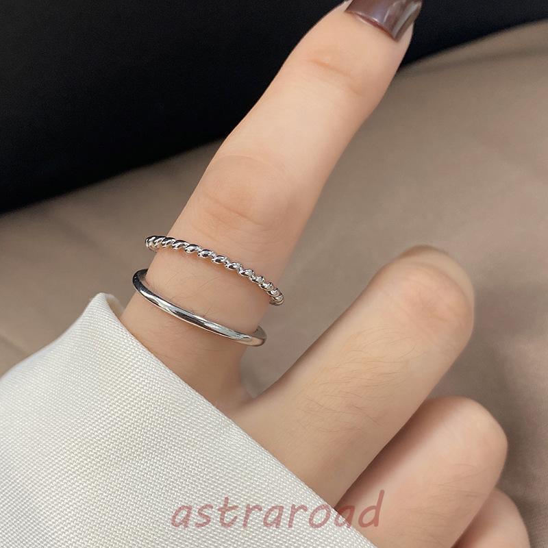 リング 指輪 ダブル ひねり フリーサイズ 重ね付け シルバー925 金属
