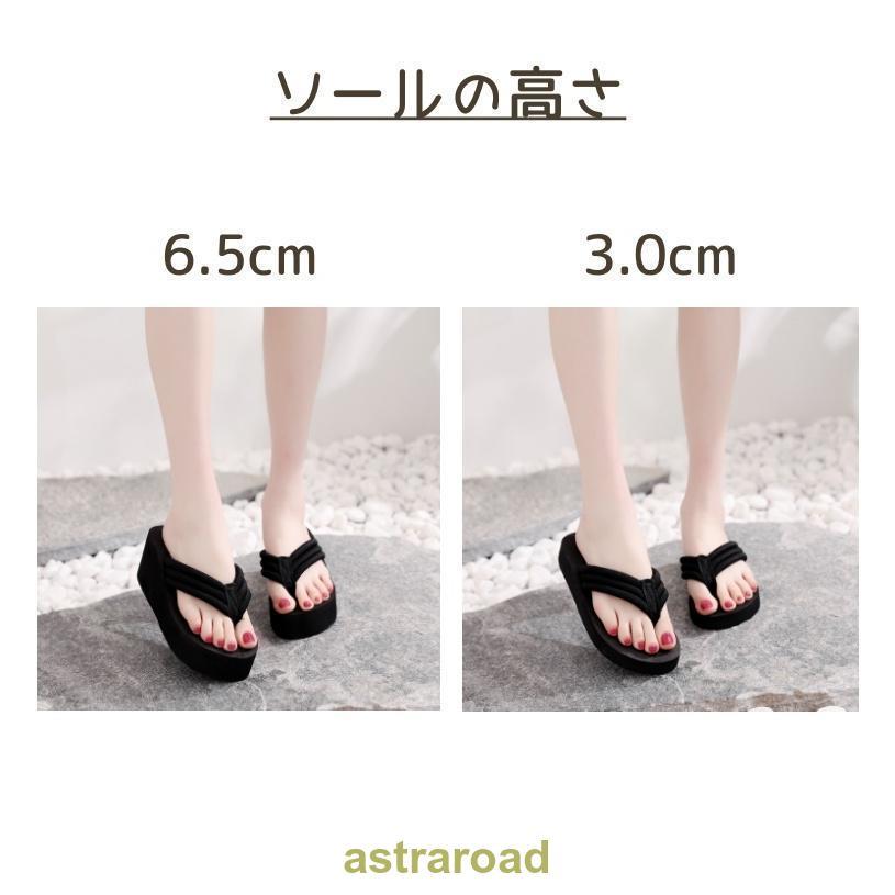 ブランド登録なし ビーチサンダル レディース サンダル 厚底 6.5cm 