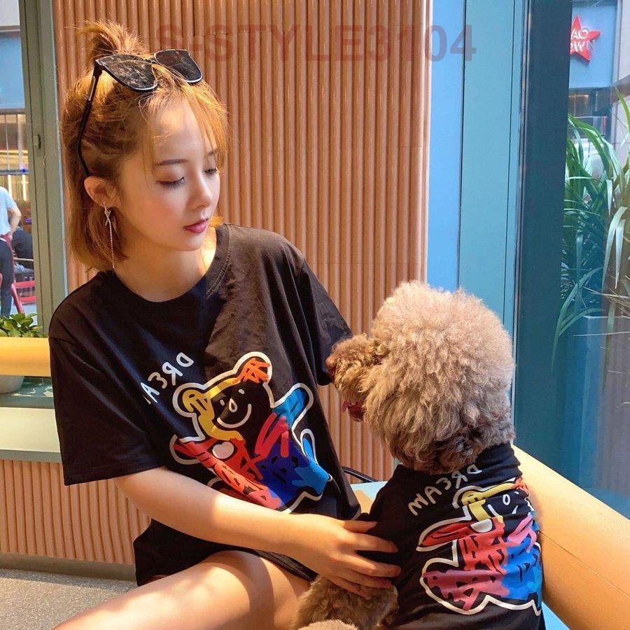 親子Tシャツ犬ペアルック春夏犬服Tシャツ薄手リゾート小型犬中型犬大型
