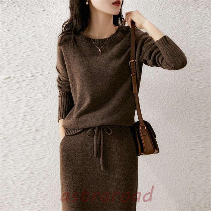 セットアップ レディース ニット 秋冬 カジュアル スカート