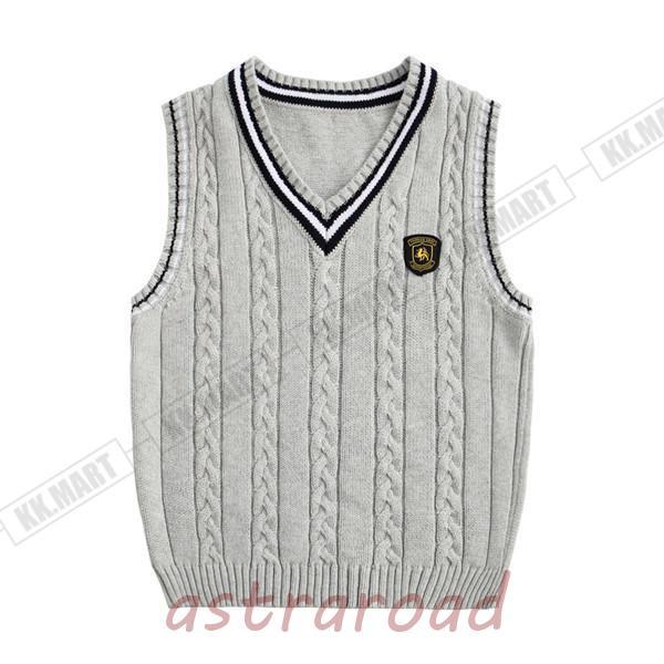 爆買 子供 ベスト キッズ ニット スクールベスト ケーブル編み Vネック