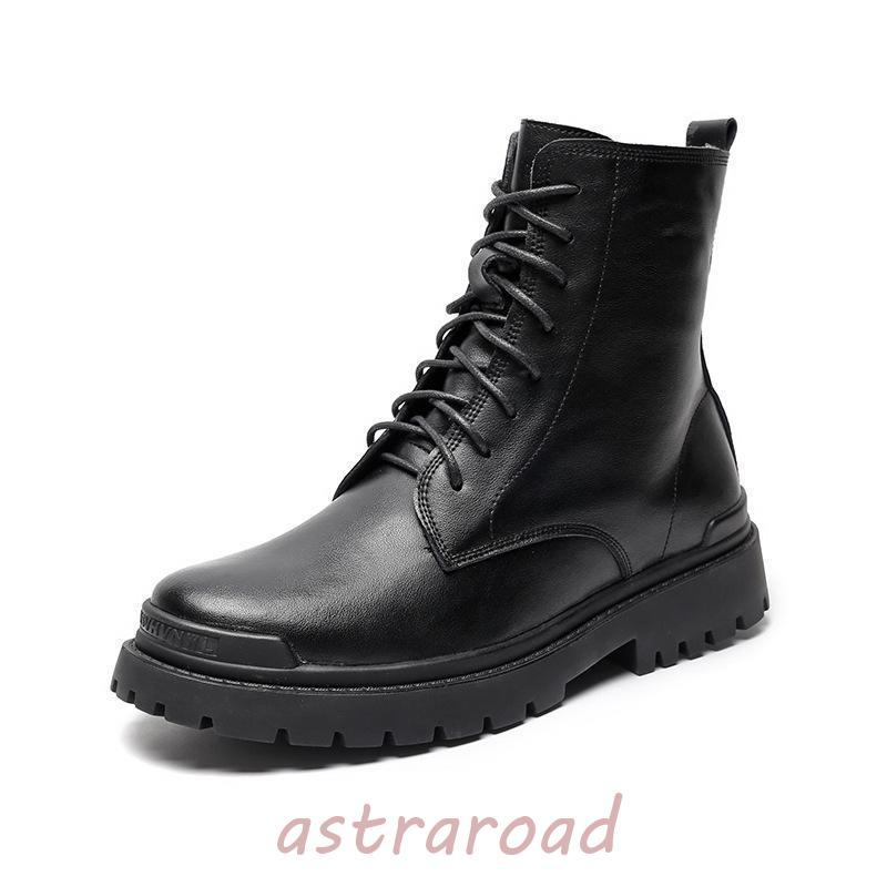 あわページ　6点セット 本革 ショートブーツ ワークブーツ メンズ バイク用 ハイカット レース