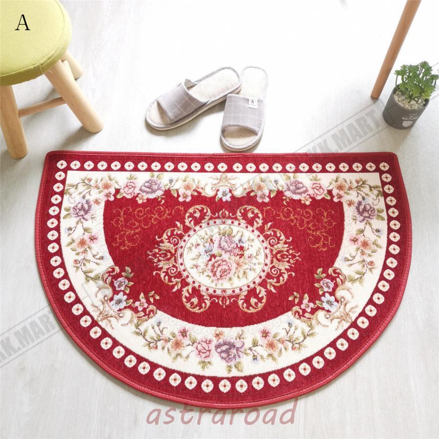 半円玄関マット 花柄 薄型 屋内 室内 北欧風 40*70cm 50*80cm 60*90cm