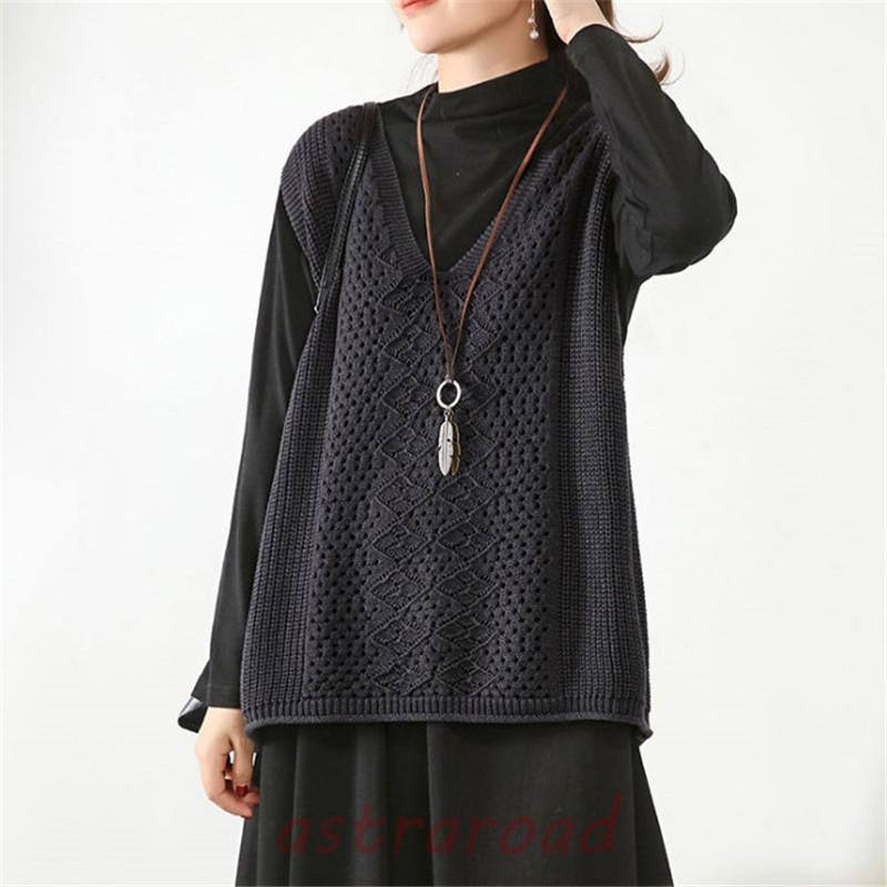 ニットベスト レディース チョッキ トップス Vネック ノースリーブ ゆったり プルオーバー ベスト セーター 秋 通学 通勤 オフィス | ブランド登録なし | 10