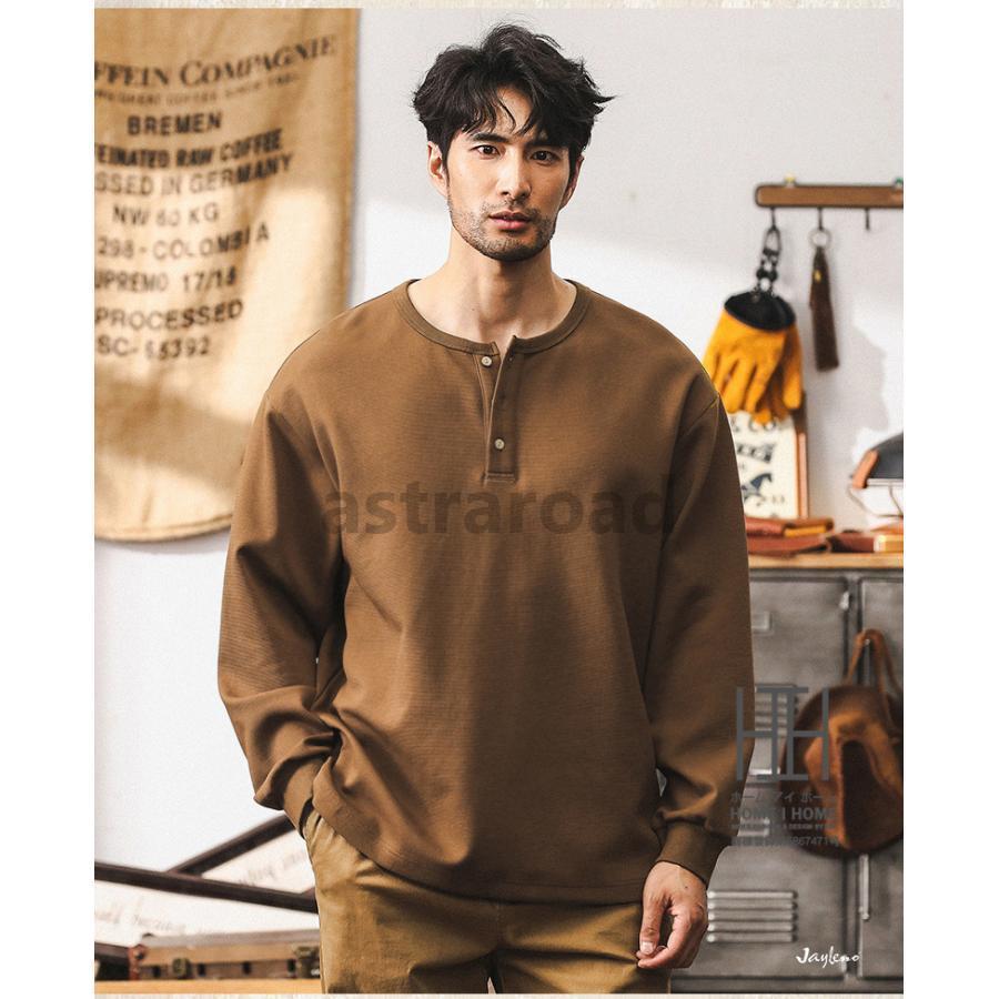 ヘンリーネック Tシャツ ヘンリーネックtシャツ メンズ 長袖