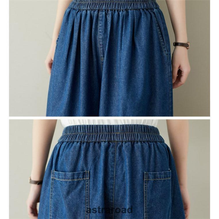 デニムパンツ ワイドパンツ レディース デニム パンツ ウエストゴム 9