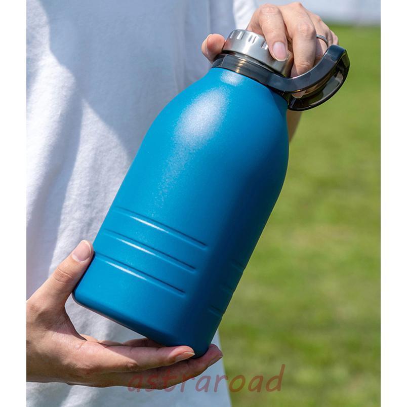 青色 ステンレス 水筒 蓋付き