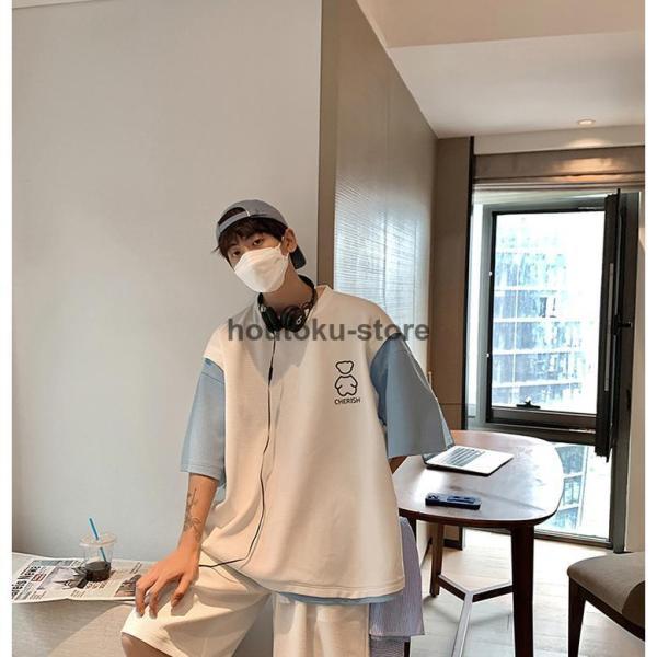 上下セット 半袖 Tシャツ ハーフパンツ リカバリーウェア メンズ スタンダードドライ 半ズボン ルームウェア 部屋着スウェットセット ４COLORS お洒落 | ブランド登録なし | 09