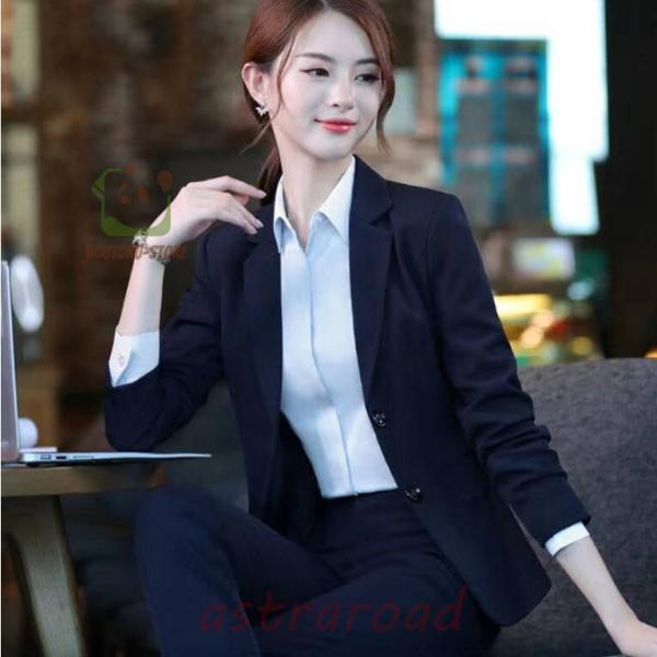 パンツスーツ レディース セットアップ 春秋 洗える 3点セット スーツ