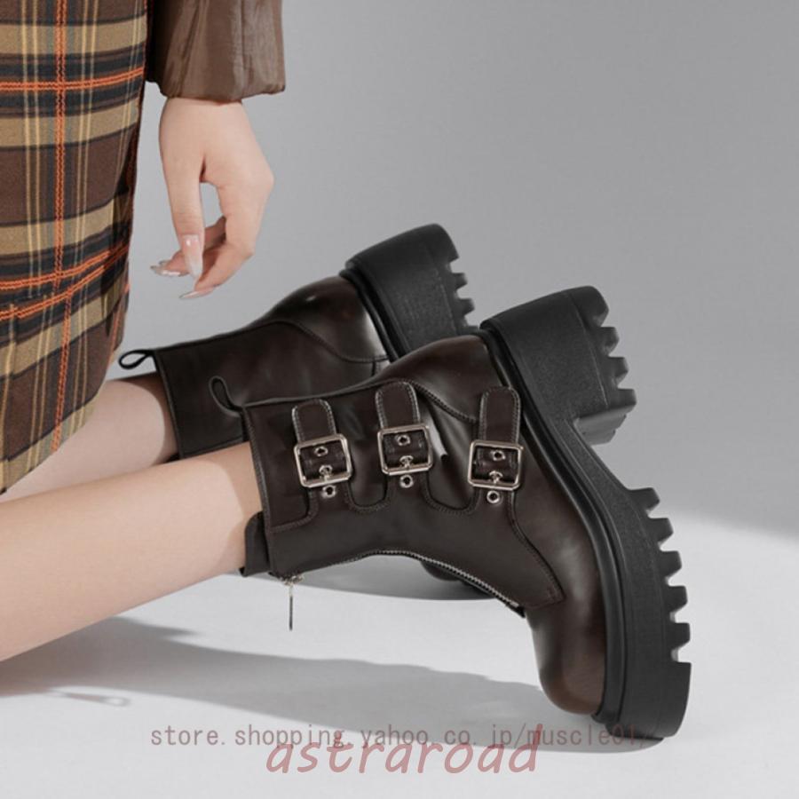 レディース 厚底ブーツ ゴスロリブーツ ハード系 パンク靴 ロック