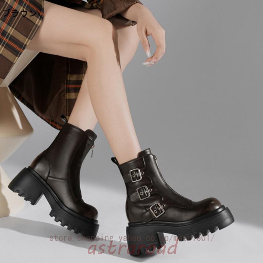 レディース 厚底ブーツ ゴスロリブーツ ハード系 パンク靴 ロック