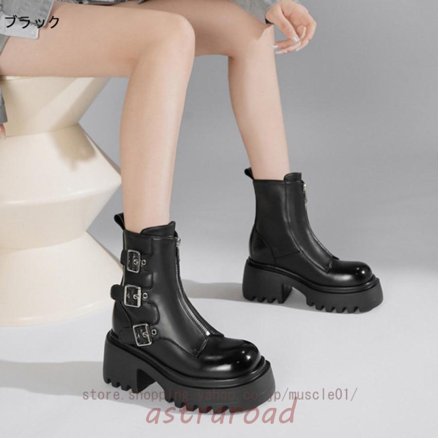 レディース 厚底ブーツ ゴスロリブーツ ハード系 パンク靴 ロック