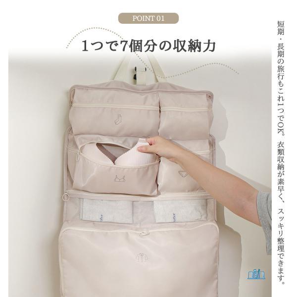 7in1多機能トラベル収納バッグ 吊り下げ 旅行 衣類圧縮袋 大容量便利