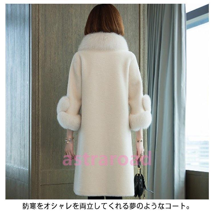 ラシャコート チェスターコート レディース コート ミディアム丈 ロングコート フェイクファー 秋冬 アウター ジャケット 厚手 暖かい あ_9