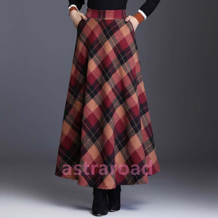 45rpm & ウール タータンチェック フレアスカート 45rpm & ウール タータンチェック フレアスカート レディース