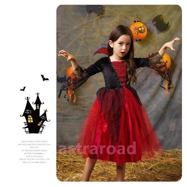 衣装 子供  コスプレ 髪飾り付き こども 魔女 ワンピース バンパイア  衣装 子供 コスプレ コスチューム トップス ズボン |  | 12