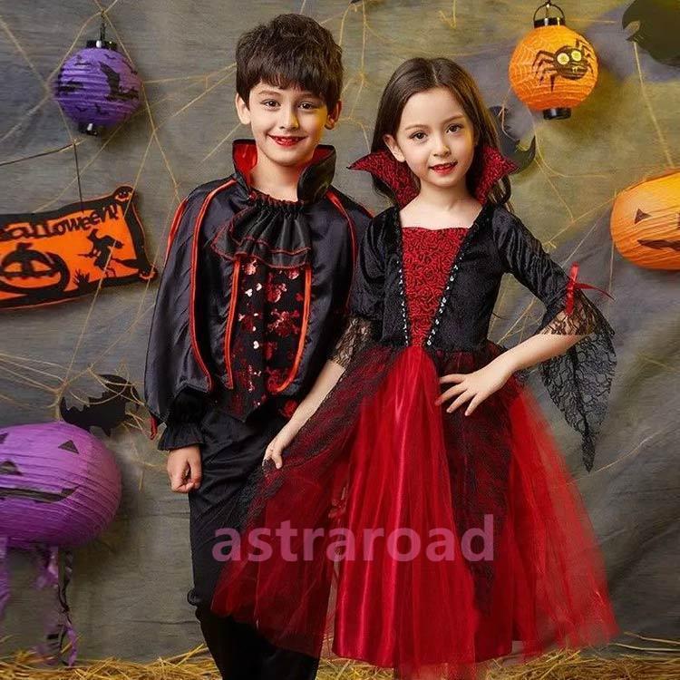 衣装 子供  コスプレ 髪飾り付き こども 魔女 ワンピース バンパイア  衣装 子供 コスプレ コスチューム トップス ズボン |  | 04
