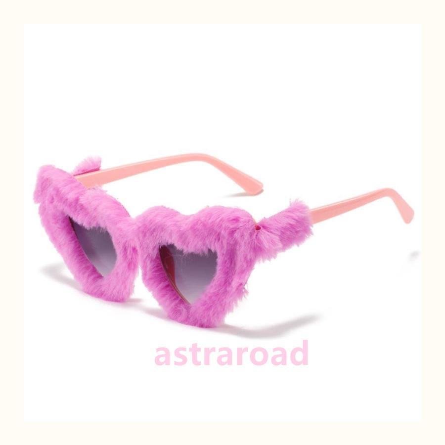 ハートサングラス ファー付き カラフルで可愛いサングラス ハート型サングラス グラサン ハート サングラス ピンク バービー コスプレ 文化 | 