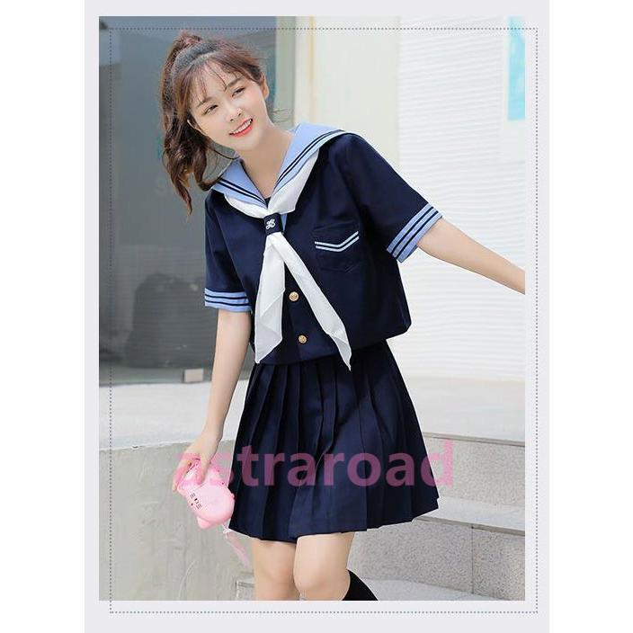 爆買 半袖/長袖 セーラー服 制服 3点セット コスプレ 上下セット 衣装 
