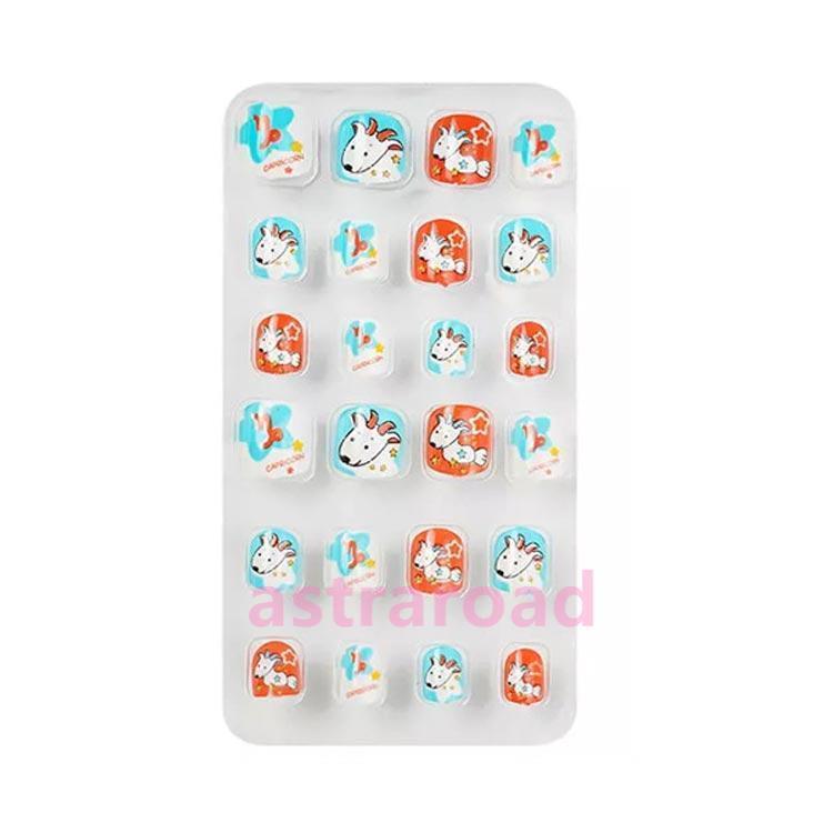 キッズ 可愛い ジェルネイル 子供用 ショート 子供 24枚入り