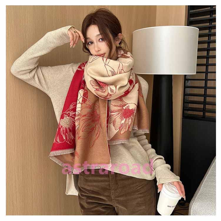 ストール 大判 レディース マフラー 65×200cm ロング 厚手 花柄 おしゃれ 大判ストール 上品 ひざ掛け ネックウォーマー ブランケット 暖 |  | 13