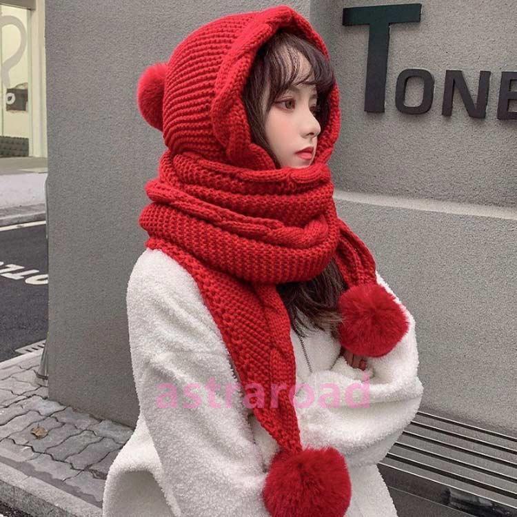 マフラー 帽子 冬 レディース ニット ネックウォーマー ふわふわ