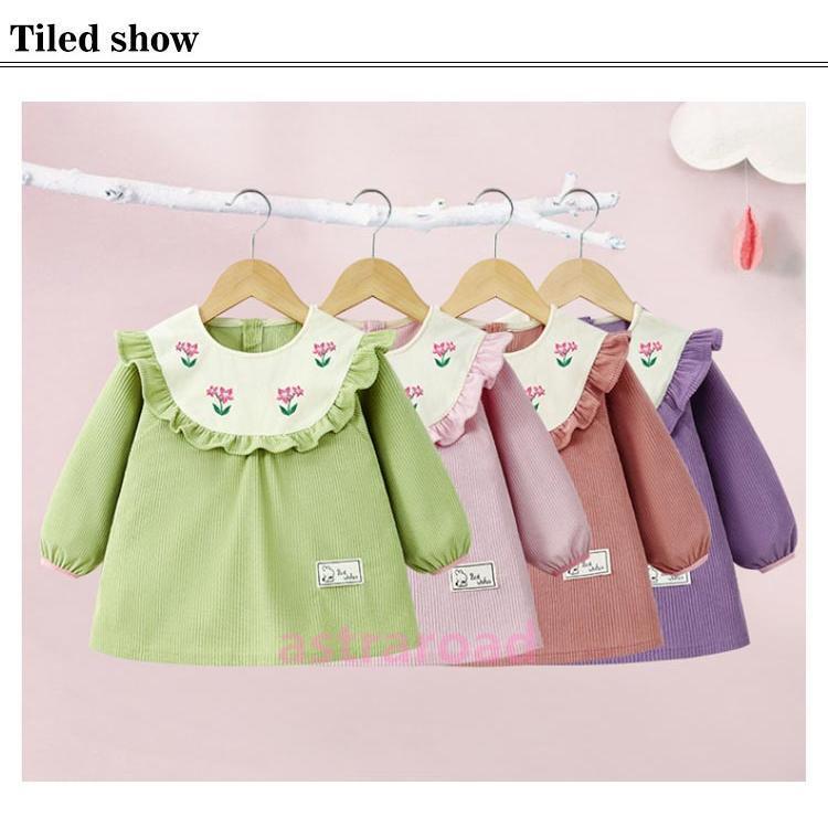 スモック 子供 女の子 ブラウス 長袖スモック 刺繍 お砂場着 砂遊び 