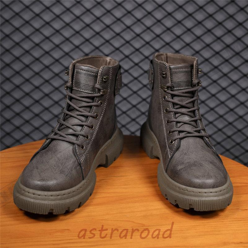 ショートブーツ メンズ 仕事靴 革靴 かっこいい 厚底 おしゃれ ボア