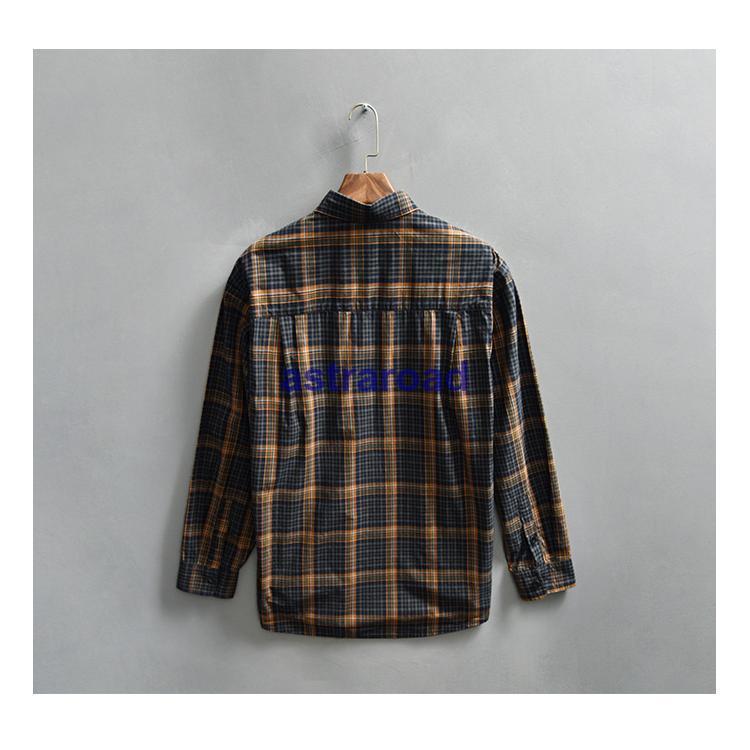 MASONPRINCE チェックシャツ レトロルーズ カジュアル 純綿 長袖 オーバーサイズ裾ダメージチェックシャツ CS2112【MASONPRINCE
