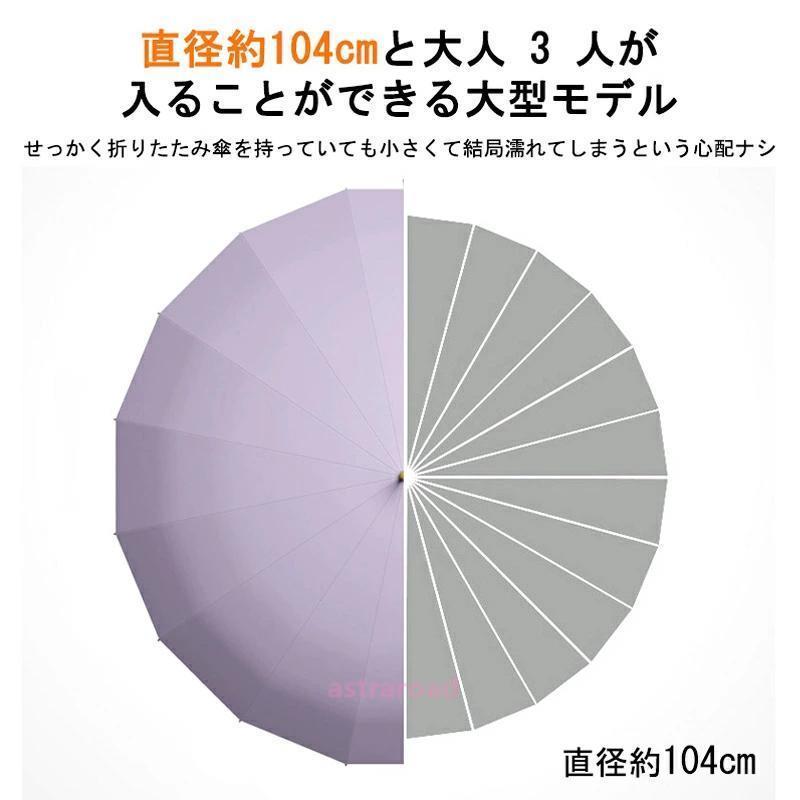濡れない傘 雨傘 長傘 傘 16本骨 かさ レディース メンズ 女性用 男性用 軽量 便利 機能 車 電車 ぬれない おしゃれ かわいい 可愛い 無地 上品 和風 シンプル | ブランド登録なし | 02