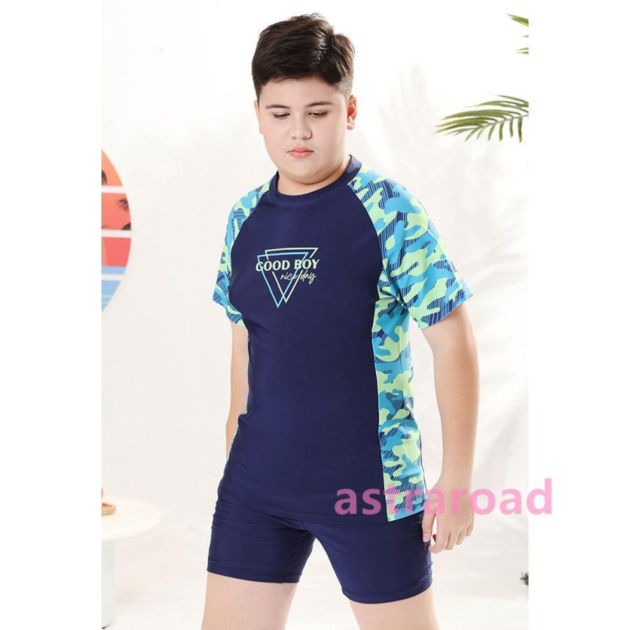男の子 水着 ジュニア ぽっちゃりの子 大きいサイズあり キッズ セパレート 上下セット 水着 半袖 ボーイズ 子供 ショートパンツ ゆったり 露出控えめ プール |  | 18