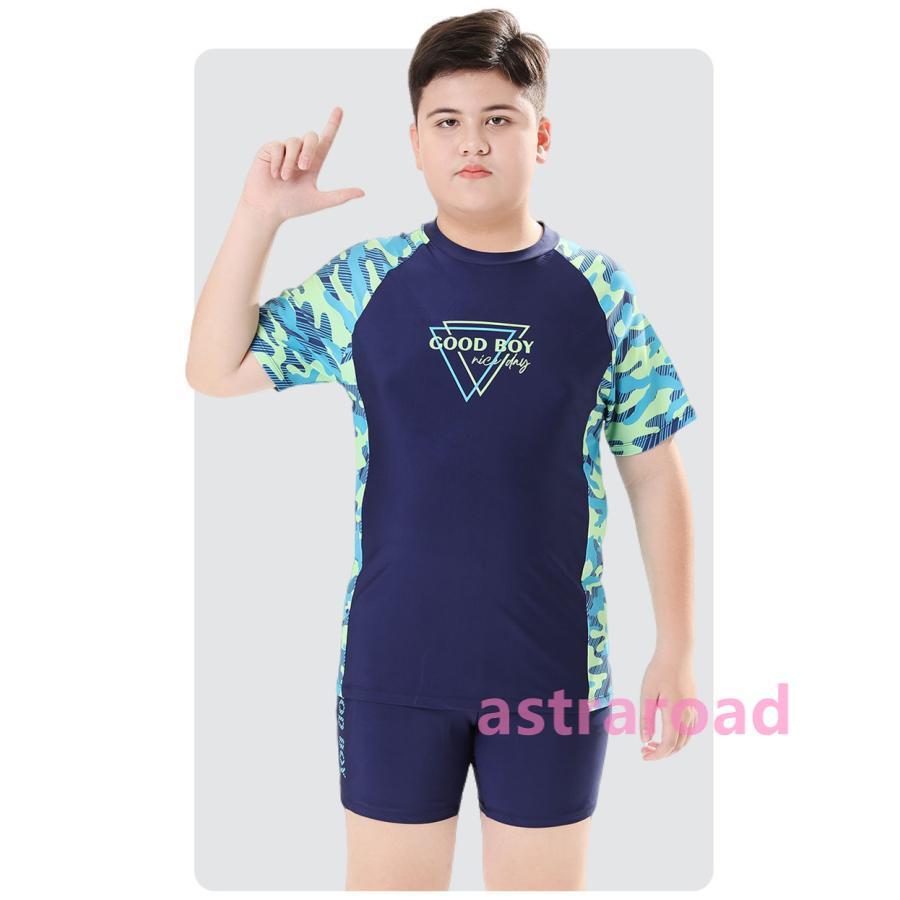 男の子 水着 ジュニア ぽっちゃりの子 大きいサイズあり キッズ セパレート 上下セット 水着 半袖 ボーイズ 子供 ショートパンツ ゆったり 露出控えめ プール |  | 06