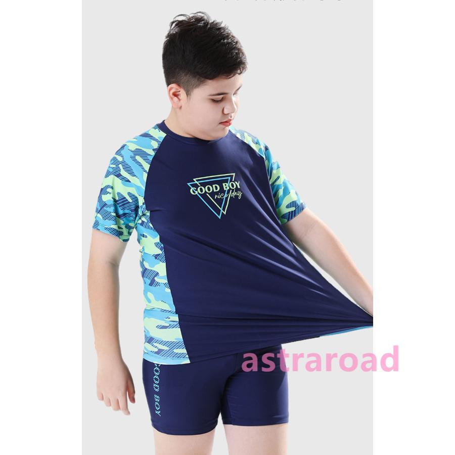 男の子 水着 ジュニア ぽっちゃりの子 大きいサイズあり キッズ セパレート 上下セット 水着 半袖 ボーイズ 子供 ショートパンツ ゆったり 露出控えめ プール |  | 09