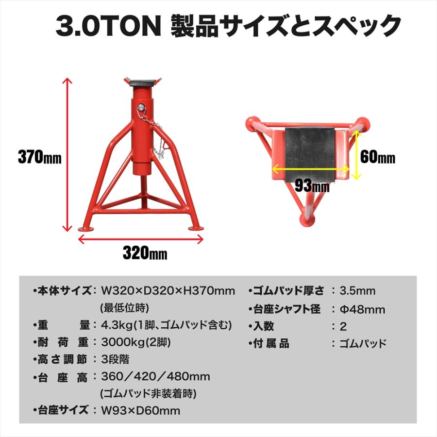 アストロプロダクツ（ASTROPRODUCTS） ジャッキスタンド 3t ウマ うま 