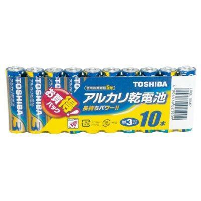 東芝 LR6L 10MP 単3アルカリ乾電池 10本 TOSHIBA 低廉 アルカリ タンサン電池 乾電池 現品 単三電池