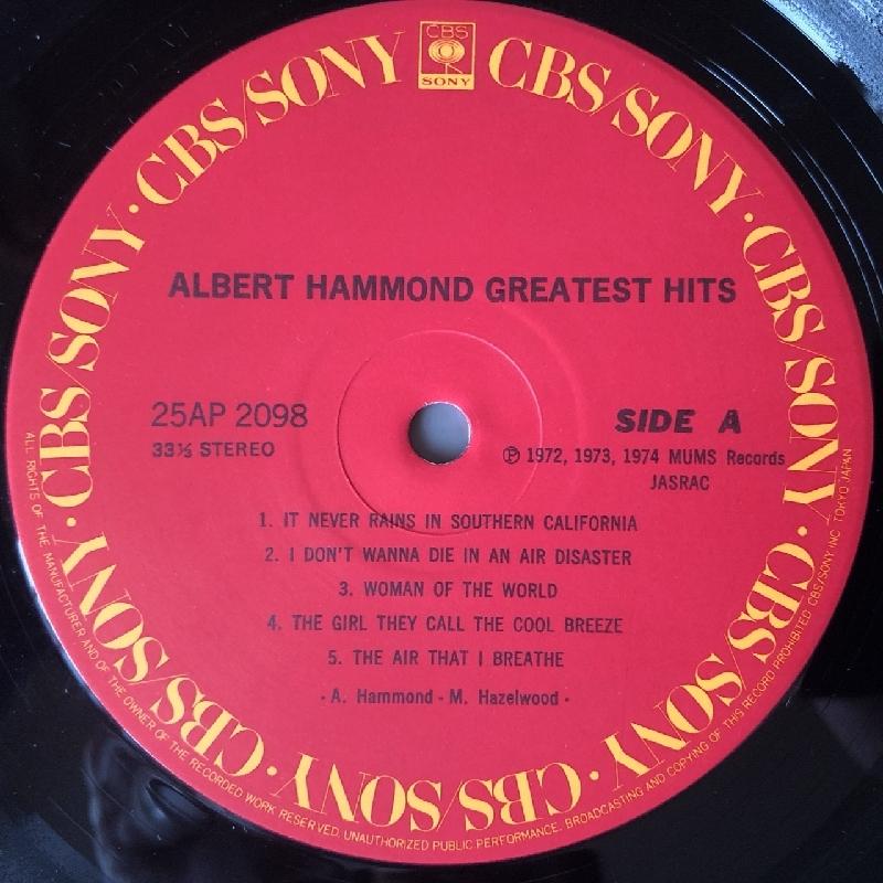 美盤 アルバート・ハモンド Albert Hammond 1981年 LPレコード グレイ