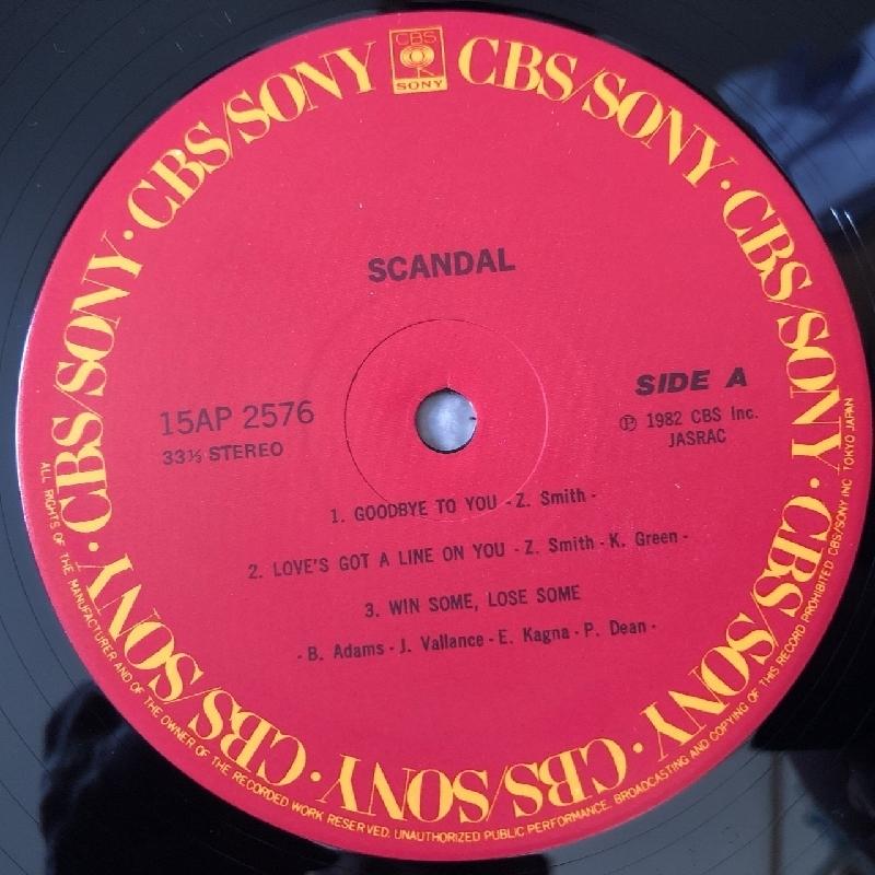 SCANDALスキャンダル〜レコードプレーヤー〜新品未使用品 美盤 スキャンダル Scandal (USA) 1982年 LPレコード 国内盤