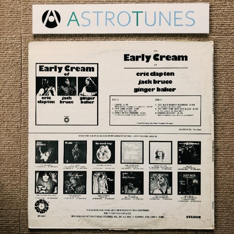 クリーム Cream 1975年 LPレコード アーリー・クリーム The Early Cream Of Eric Clapton, Jack Bruce & Ginger Baker 米国盤｜astrotunes｜02