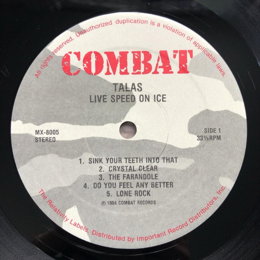 傷なし美盤 タラス Talas 1984年 LPレコード ライヴ・スピード・オン