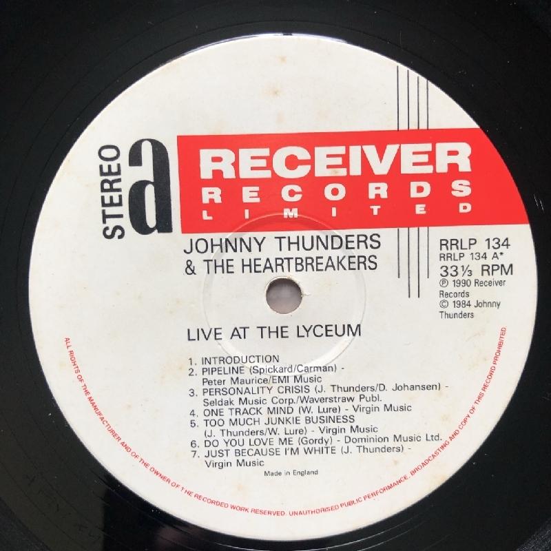 美盤 英国盤 レアジャケット盤 Johnny Thunders & The Heartbreakers 1990年 LPレコード Live At The Lyceum パンク New York Dolls｜astrotunes｜07